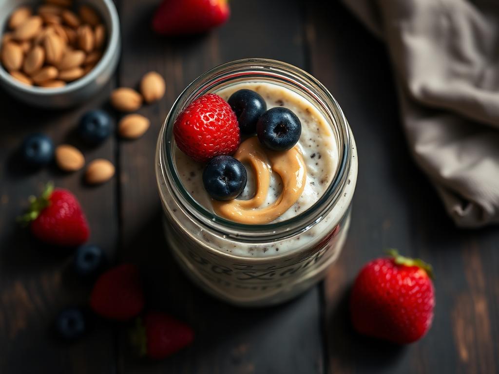 Overnight Oats with Berries & Almond Butter